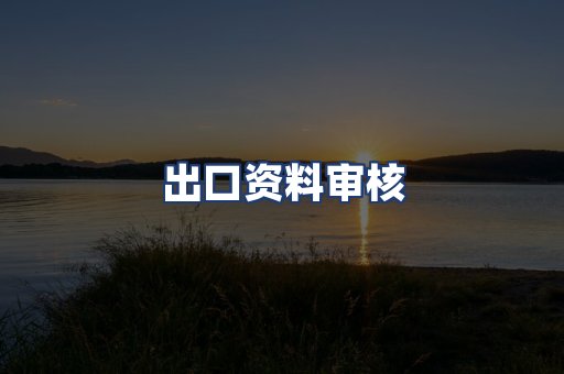 出口资料审核